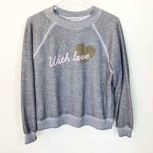 NWT Wildfox “With Love” Baggy Beach Jumper - Gray - XS